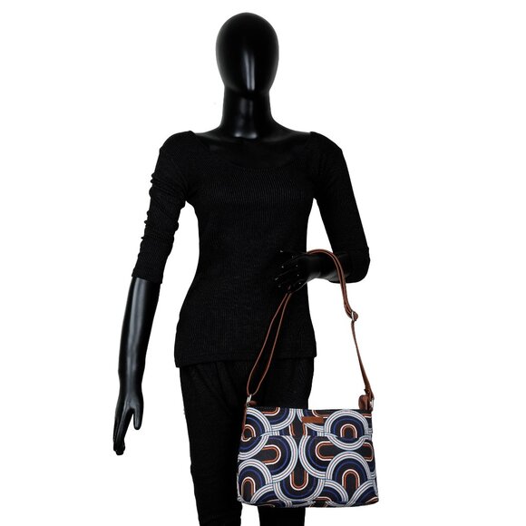 Women’s Handcrafted Crossbody Sling Bag, Abstract Printed Fabric Shoulder Purse - Picture 10 of 10